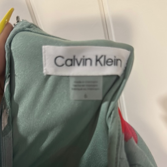 Calvin Klein Long Sleeve Dress - Red and Green Floral - Picture 2 of 5